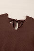 Lantern Sleeve V Neck Knot Back Sweater